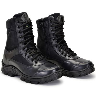 Bota Bmbrasil Em Couro Exercito 1 Ziper - exercit... - BMBRASIL CALÇADOS