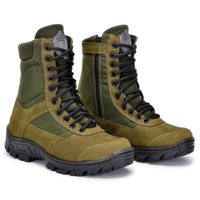 Bota Bmbrasil Em Couro Exercito 1 Ziper - Exercit... - BMBRASIL CALÇADOS