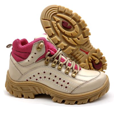Bota Adventure Feminina 5400/36 Creme/pink - 5400/... - BMBRASIL CALÇADOS