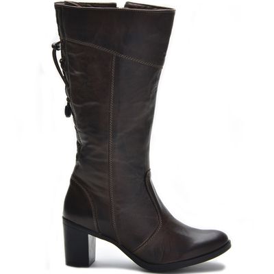 Botas Femininas Cano Médio Salto Grosso Brown