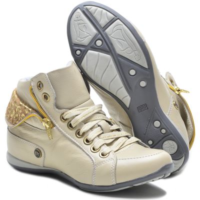 Bota Casual Feminina Bm Brasil 214/02 Creme - 214-... - BMBRASIL CALÇADOS