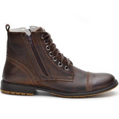 Bota Botina De Zíper Bmbrasil Oxfords 651/02 Taupe