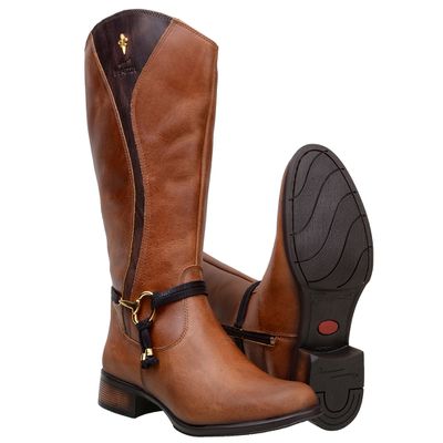 Bota Feminina Beretta Montaria Em Couro Nobre Castor - 3005-castorcf-b... - CAPELLI BOOTS