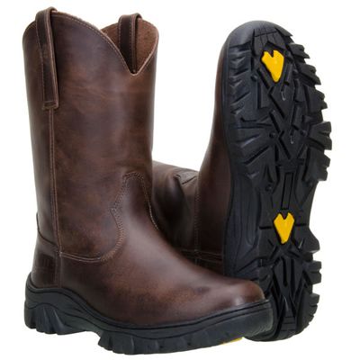Bota Masculina Country 100% Em Couro Legitimo Café Bico Redondo - 8209... - CAPELLI BOOTS