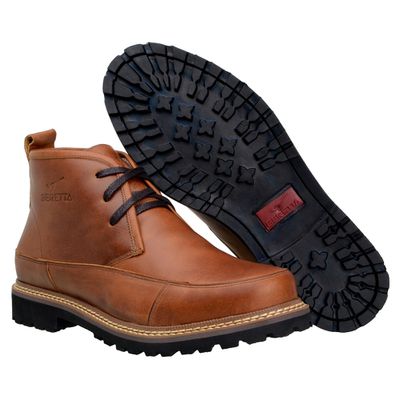 Coturno Masculino Beretta Cano Curto Em Couro Legítimo - 9024-castor - CAPELLI BOOTS