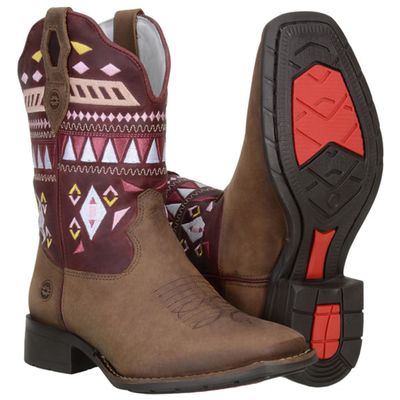 Bota Country Montaria Feminina Cano Curto Com Bordados Em Couro Nobre ... - CAPELLI BOOTS