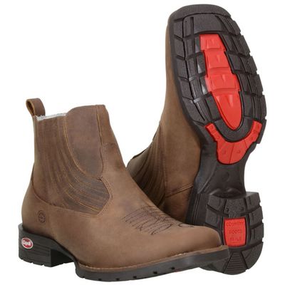 Botina Texana Masculina Em Couro Crazy h Tabaco - 1020-tab-G - CAPELLI BOOTS
