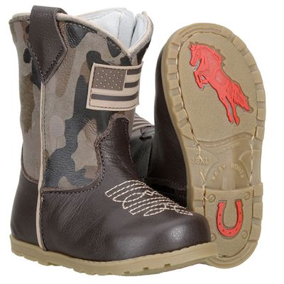 Baby Texana De Couro Cor Café Camuflado - 054-camuf-cf - CAPELLI BOOTS