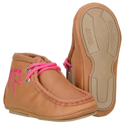 Baby Destroyer Em 100% Couro Legítimo Cor Castor - Cac-rosa - CAPELLI BOOTS