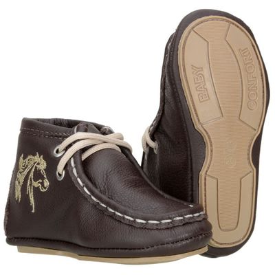 Sapatinho Bebê Destroyer Couro Legítimo Cor Café - Cac-cafe - CAPELLI BOOTS