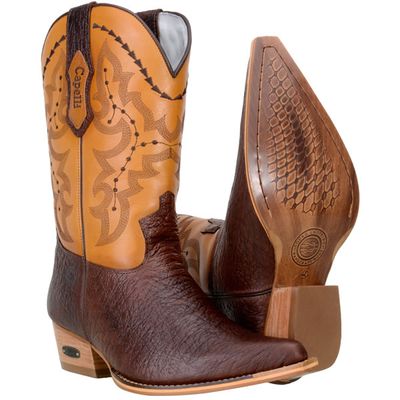 Texana Anaconda Country Em Couro De Bico Fino Masculina - 7110 - CAPELLI BOOTS