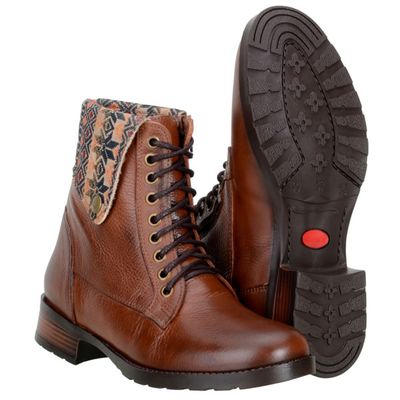 Coturno Feminino Cano Médio Couro Legítimo Cor Pinhão - 9600 - CAPELLI BOOTS