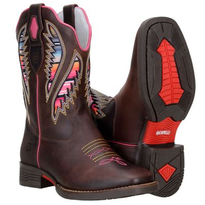 Bota Feminina Mega Country De Cano Médio Com Laser Arco Íris - 52180 - CAPELLI BOOTS