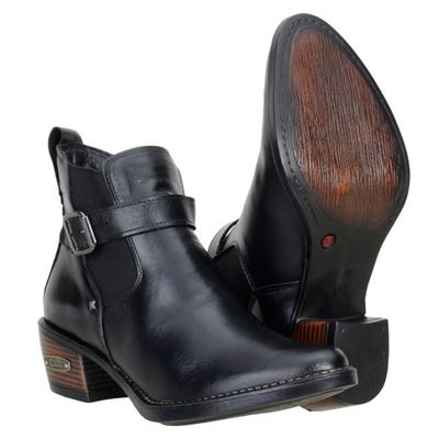 Bota Feminina De Cano Curto Clássica Couro Nobre Preto - 2012-preto - CAPELLI BOOTS