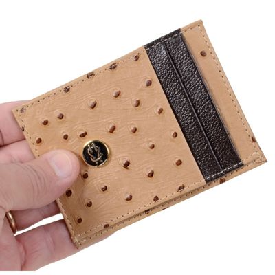 Porta Cartão Prático Feminino Em Couro Avestruz - PC-avestruz - CAPELLI BOOTS