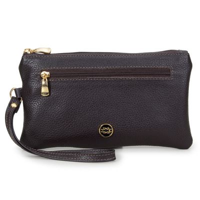 Clutch Carteira De Mão Toda Em Couro Legítimo Cor Café - Bolsinha-cafe... - CAPELLI BOOTS