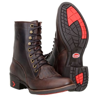 Coturno Masculino Cano Médio Em Couro Café Solado Laredo - 9020-cafe - CAPELLI BOOTS