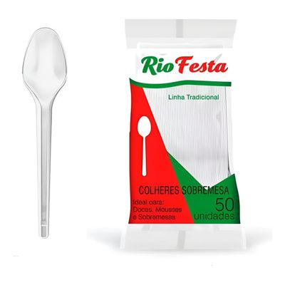 Colher Sobremesa Acrílico 12,5 cm - 50 unidades