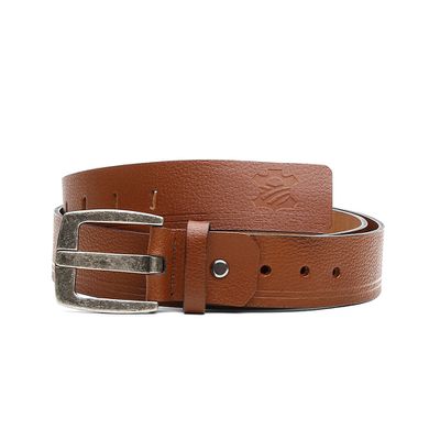 Cinto 40 mm Soleta de Couro Pinhão - Fivela Envelh... - COUROETERRA
