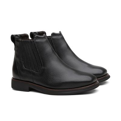 Botina Conforto Floater Preto Elástico Coberto - L... - COUROETERRA