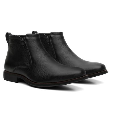 Botina Conforto Floater Preto Zíper - Linha Bugre ... - COUROETERRA