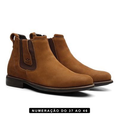 Botina Bufalado Castor Elástico Gota - Linha Canas... - COUROETERRA
