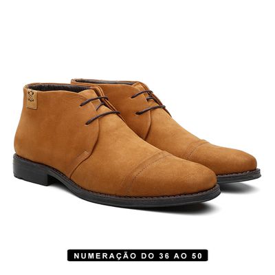 Botina Conforto Bufalado Castor de Amarrar - Linha... - COUROETERRA
