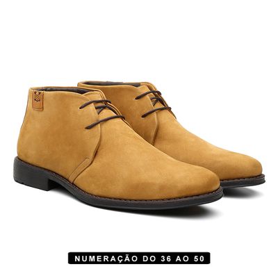 Botina Conforto Bufalado Areia de Amarrar - Linha ... - COUROETERRA