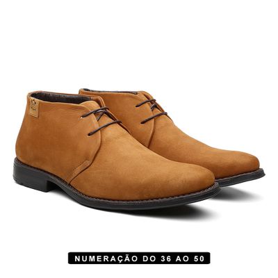 Botina Conforto Bufalado Castor de Amarrar - Linha... - COUROETERRA