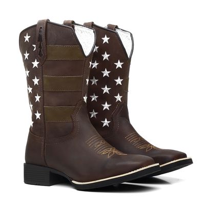 Bota Texana Feminina Bordado Envelhecido - 606F en... - COUROETERRA