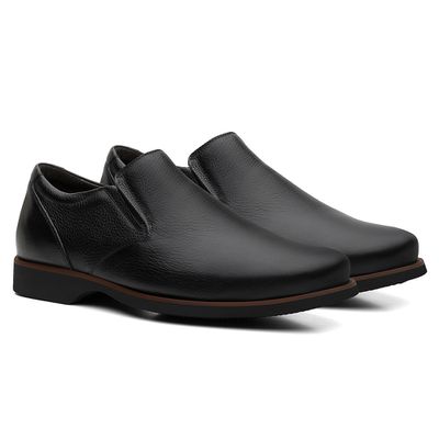 Sapato Masculino Esporte Fino Floater Preto (c/ El... - COUROETERRA