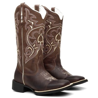 Bota Texana Feminina Bordado 901 Crazy Horse Café/... - COUROETERRA
