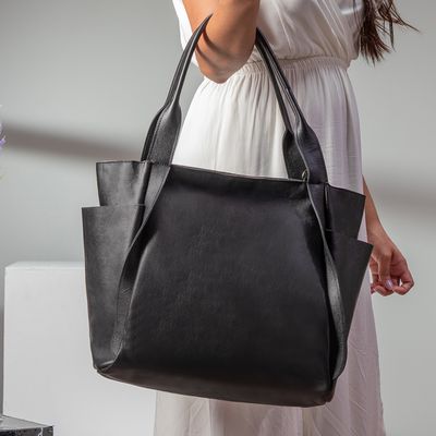 Maxi Bolsa Feminina em Couro Legítimo de Ombro e T... - Cris Santos