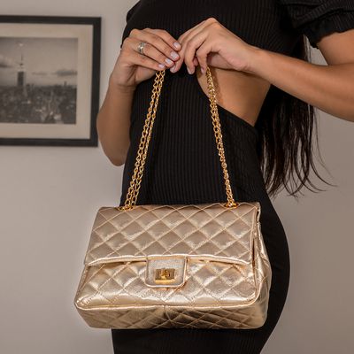 Bolsa Transversal Feminina Matelassê em Couro Alça... - Cris Santos