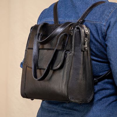 Bolsa Transversal Mochila Feminina Couro Legítimo ... - Cris Santos