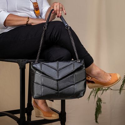 Bolsa Feminina Couro Legítimo Matelassê Alça Corre... - Cris Santos