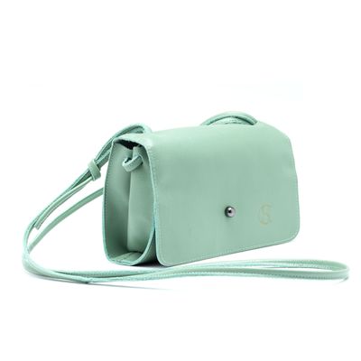 Bolsa Mini Bag Azaléia Couro - Verde Menta - Cris Santos