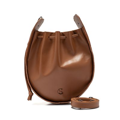 Bolsa Ametista Bucket Couro - Caramelo - Cris Santos