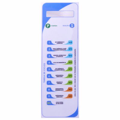 Painel Policarbonato para Autoclave Sercon 28,5 X 8,5 - Ahmc5 / C10 - 21l / 42l sem Impressora 