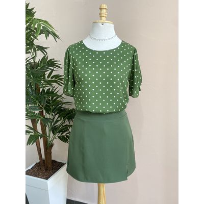 Blusa Poá Crepe - Verde - DONNA LELLA