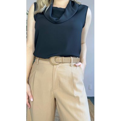 Blusa Gola Degagê - Preta - DONNA LELLA