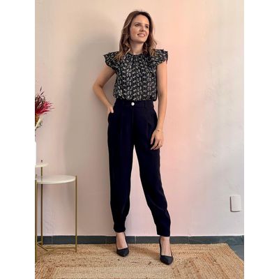 Calça Patricia Cenoura - Preta - DONNA LELLA