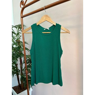 Blusa Amarilis Canelada - Verde - DONNA LELLA