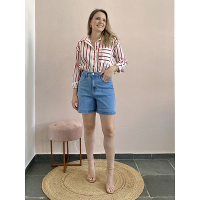 Shorts Jeans Mom Dobrável - DONNA LELLA