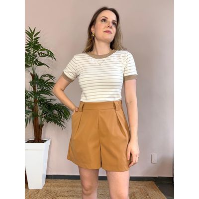 Shorts Patricia Alfaiataria - Caramelo - DONNA LELLA