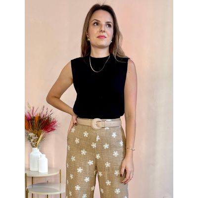 Regata Tricô - Preta - DONNA LELLA