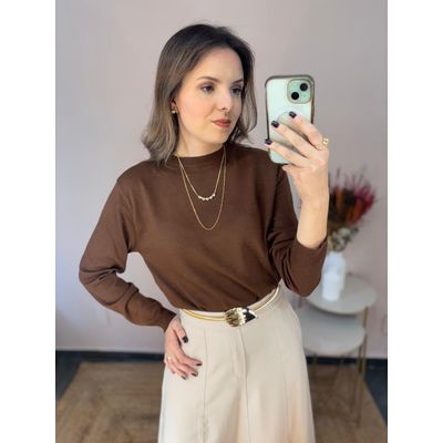 Tricô Basic - Marrom - DONNA LELLA