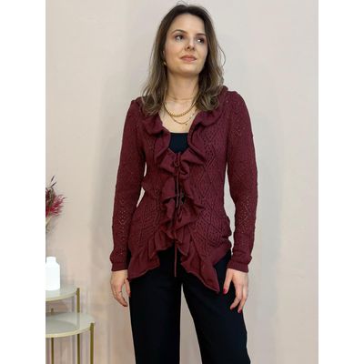 Tricô Babados - Vinho - DONNA LELLA