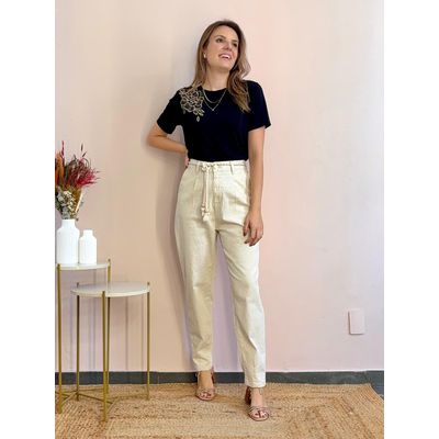 Calça Slouchy - Areia - DONNA LELLA