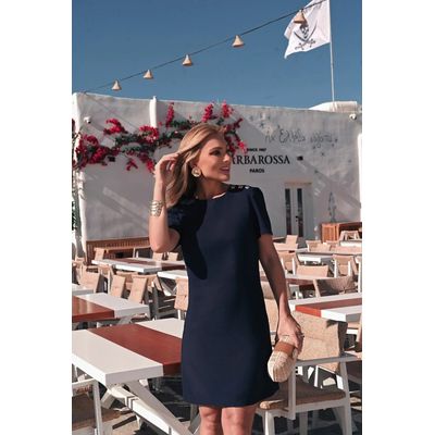 Vestido Giulia - Marinho - DONNA LELLA